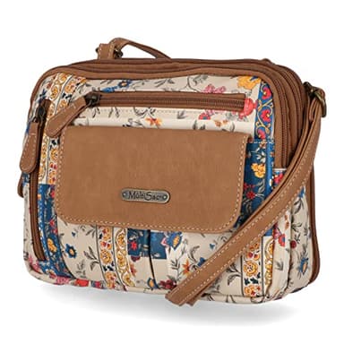MultiSac Women's Zippy Triple Compartment Crossbody Bag, Pretty Patch/Hazelnut, One Size - Image 2