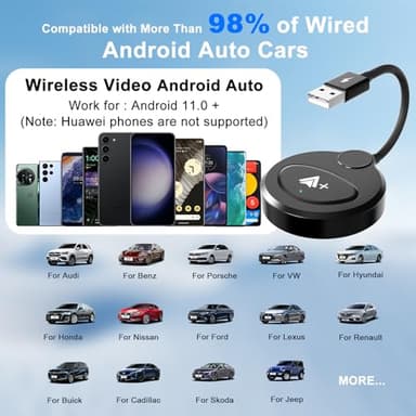 Android Auto Wireless Adapter Support Netflix YouTube Tiktok, Latest Wireless Android Auto Car Adapter for Factory Wired Android Auto to Wireless, Low Latency and Easy to Install_Black - Image 6