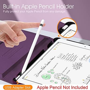 Fintie Rotating Case for iPad 9th Generation (2021) / 8th Generation (2020) / 7th Gen (2019) 10.2 Inch - 360 Degree Rotating Stand Cover with Pencil Holder, Auto Wake Sleep, Purple - Image 4