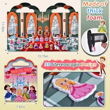 6 Set (260pcs) Puffy Sticker Books Activity for Girls, Fairytale Garden, Princess Party, Mermaid, Kids Zone, Girls' Shop, 3D Reusable Stickers, Travel Sticker Books for Kids Ages 3+ - Image 3