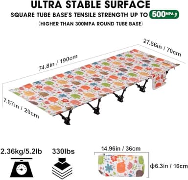 HITORHIKE Camping Cot Compact Folding Cot Bed for Outdoor Backpacking Camping Cot Bed (Coloured Elephant) - Image 2
