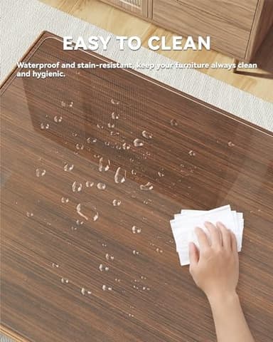 Oterri Clear Writing Desk Pad, 16’’x30” Heat Resistant Waterproof PVC Round Edge Durable Desk Protect Mat, Anti-Static Writing Mat Table Protector - Image 4