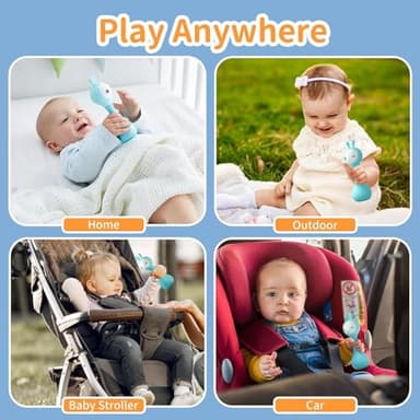 alilo Smarty Bunny Baby Rattle Musical Light Up Toys, Infants Newborns Baby Toys 0-3-6-12-18-24 Months,1 Year Old Boy Girl Gifts, 4 Music Modes and Color Recognition Function with 9 Color Card - Image 8
