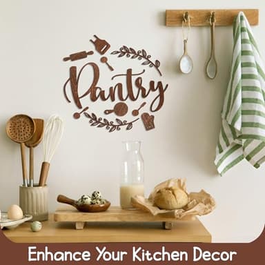 Woodamore Farmhouse Pantry Sign - Pantry Signs Wall Decor, Pantry Word Door Sign, Rustic Kitchen Sign Pantry Decor For Home (15"x8") - Image 4