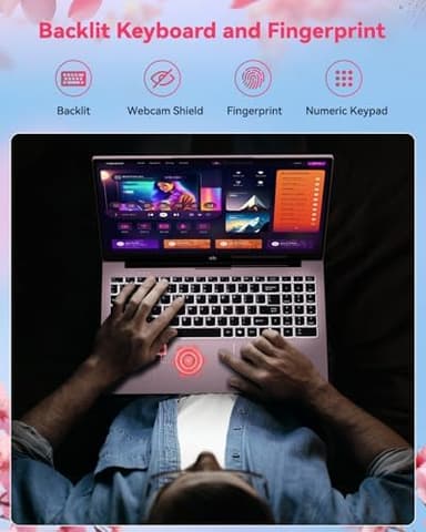 NIMO Light Gaming Laptop, 15.6" FHD IPS Display, AMD R7 7735HS (Up to 4.75 GHz, Beat i7-12650H) Computer with 16GB DDR5 RAM 256GB SSD, 180° Vewing, Radeon 680M, HDMI, Portable for Business, College - Image 8