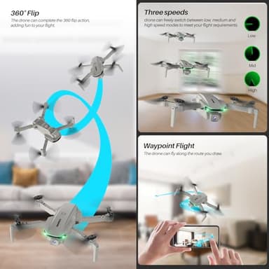 SIMREX Drone With Camera 1080P for Kids And Adults, RC Quadcopter with Altitude Hold, Mini Drone With One Key Start, Waypoint Fly, Headless Mode, 3D Flip, 3 Speeds, Remote Control Drone for Beginners - Image 2