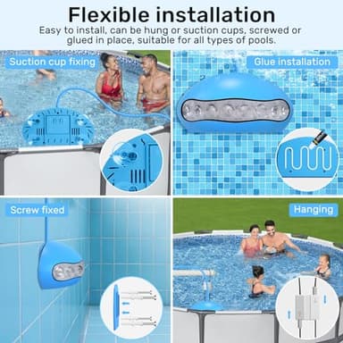 merloly LED Pool Lights,18W Smart RGB Dimmable Underwater Pool Light with APP Control &Timer, IP68 Waterproof 12V Nicheless Underwater Lights for Aboveground Inground Pools 32Ft Cord - Image 5