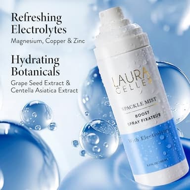 LAURA GELLER NEW YORK Spackle Mist Boost Setting Spray with Electrolytes - Long-Lasting Makeup Spray with Blue Light Protection - Dewy Skin Makeup Setting Spray - Image 3