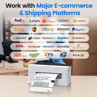 BPXX Bluetooth Thermal Label Printer - Clear Print Quality, Portable Wireless Shipping Label Printer Easy to Connect, Use to Print Shipping Labels, Compatible with Amazon Shopify Ebay Ups - Image 4
