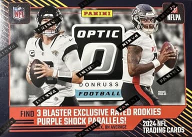 2024 Donruss OPTIC Football Series Blaster Box with 3 EXCLUSIVE Rated Rookies Purple Shock Cards and Chance for Jayden Daniels Rookies, Ultra Rare Downtown Inserts, Autographs and Memorabilia Cards - Image 3