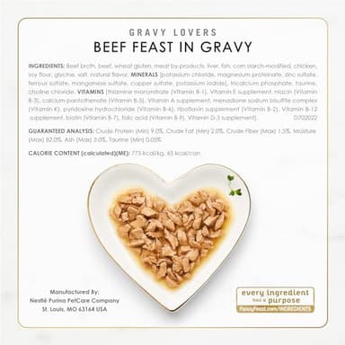 Purina Fancy Feast Gravy Lovers Poultry and Beef Grilled Gourmet Wet Cat Food Variety Pack - (Pack of 24) 3 oz. Cans - Image 7