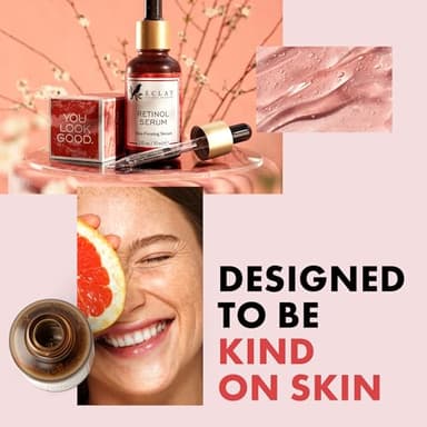 Eclat Skincare Renewing Retinol Serum for Face - Anti Aging Serum with Hyaluronic Acid & Aloe Vera – Hydrates and Improves the Signs of Aging (Fine Lines, Wrinkles & Dark Spots) 1 Fl Oz - Image 7