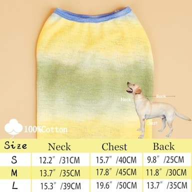 Dog Yellow Tie-dye Sleeveless T-Shirt Spring and Summer Thin Cotton Puppy Dog Clothes Cute Tie-dye Printed Vest(Small Yellow) - Image 6