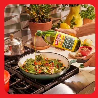 Bragg Organic Extra Virgin Olive Oil – Made with Greek Koroneiki Olives – Cold Pressed EVOO for Marinades & Vinaigrettes – USDA Certified, Non-GMO, Kosher (128 fluid Ounce) - Image 6