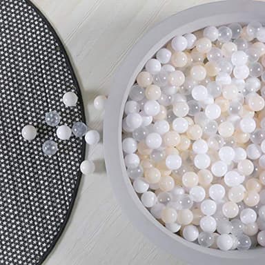 GOGOSO Ball Pit Balls Plastic Playballs for Baby Toddlers Kids Boys Girls Playhouse Decor Play Pool Fun Phthalate-Free BPA-Free Bath Toy White Beige Transparent,100 Balls - Image 1