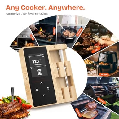 Smart Wireless Meat Thermometer with 2 Color-Coded Probes,Standalone Display Base, Accuracy ±1°F,Digital Bluetooth Thermometer for Cooking, Oven, Smoker, BBQ, Grill Real-Time Monitoring in App - Image 5
