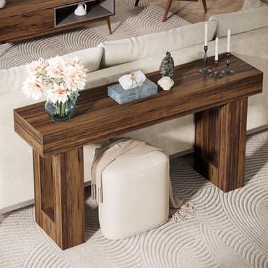 Tribesigns 63-Inch Long Console Table, Wooden Rectangular Sofa Table Behind The Couch, Farmhouse Entryway Table for Entrance, Hallway, Living Room (Rustic Brown) - Image 5