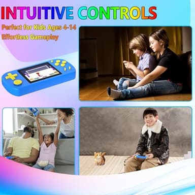 TEBIYOU Handheld Games for Kids Built-in 218 Video Games, Portable Kids Travel Toys for Ages 4-13 with Rechargeable Battery 3.0" HD Screen, Mini Gaming Player Birthday Gifts for Boys Girls (Blue) - Image 5