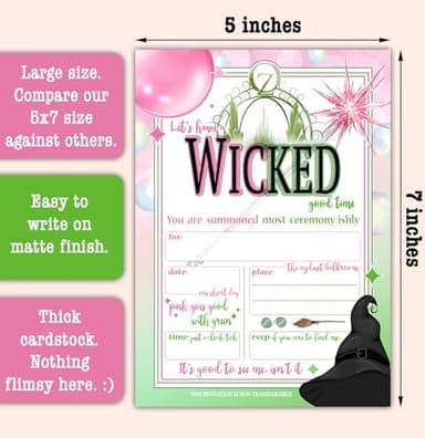 Let's Have a Wicked Good Time - Birthday Invitations - Viewing Party Invites - Set of 15 with envelopes - Image 3
