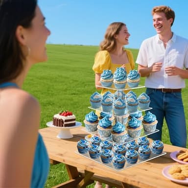 YestBuy 4 Tier Cupcake Stand, Acrylic Cupcake Tower Stand, Premium Cupcake Holder, Clear Cupcake Display Tree Tower Stand For 52 cupcakes, Display for Pastry Wedding Birthday Party - Image 4
