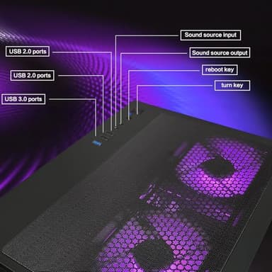 ALCPOK Gaming PC Desktop Computer,Intel Core i5 13400F,RTX 4060 8G,32GB DDR4 RAM 1TB SSD,ARGB Fan,Prebuilt Computer Tower for Gaming and Office - Image 6