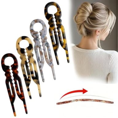 Prestige French Hair Pins - Serrated Anti-Slip Design, Curved Angle for Better Head Fit, New Elegant Hair Accessories for Women, Suitable for All Hair Types(4pcs) - Image 7