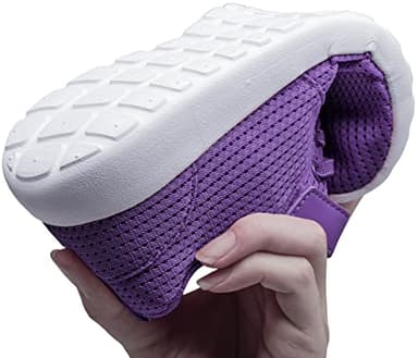 TOEDNNQI Boys Girls Sneakers Kids Lightweight Breathable Strap Athletic Running Shoes for Toddler/Little Kid/Big Kid Purple Size 8 - Image 6