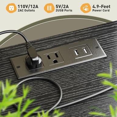 Dresser for Bedroom with 12 Drawers, Charging Station & LED Light & Mesh Door, Large Chests of Drawers for Hallway, Living Room, Entryway, Wooden Top, Metal Frame, Black, 50.6" H x 37.8" W x 11.8" D - Image 6