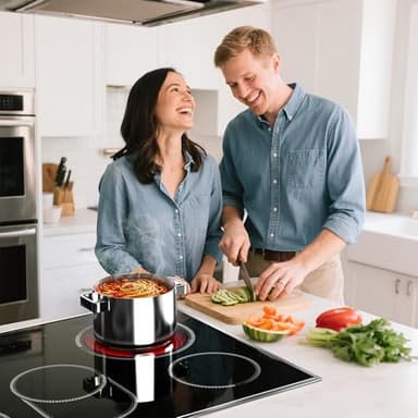 Pladeca 30 Inch Electric Cooktop, 5 Burner Electric Stove Top Touch Control, 8400W Built-in Ceramic Stovetop Burner 30" with Expandable Zone, Child Lock, Timer, Overheat Alert, 220-240v Hardwired - Image 3