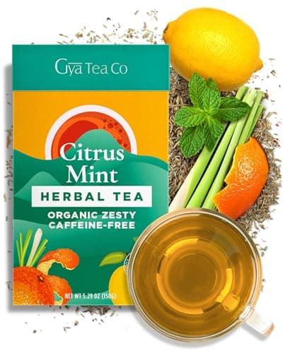 Gya Tea Co Citrus Mint Loose Leaf Tea - 5.29 Oz 70 Cups Herbal Rich in Peppermint, Vitamin C Lemon, Orange Peel for Immunity & Throat Comfort - Peppermint Fruit Leaves Loose Leaf - Image 1