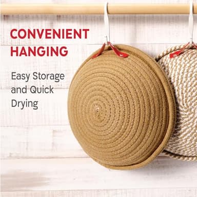KneadAce Cotton Rope Banneton Bread Proofing Basket Set, 2 x Round Bread Basket with Liners & Covers for Artisan Bread Baking, Sourdough Bread Baking Supplies - Image 7