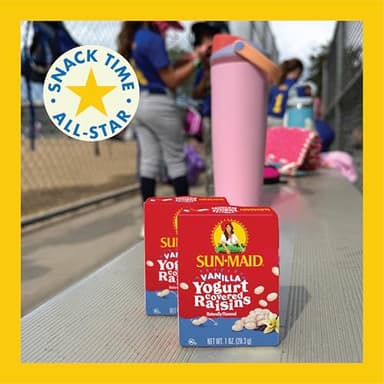 Sun-Maid Vanilla Yogurt Coated Raisins - (6 Pack) 1 oz Snack-Size Box - Yogurt Covered Dried Fruit for Lunches and Back To School Snacks - Image 9