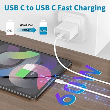 USB C to USB C Charging Cable for Apple iPhone 17/16/15 Charger Fast 6ft Long USBC to USB-C Power Cord for iPhone 17/16 Pro/Pro Max/Air, MacBook Air 13 inch/IPad Pro/Air/10th/4/5 Type C 2Pack 6 ft 60W - Image 5
