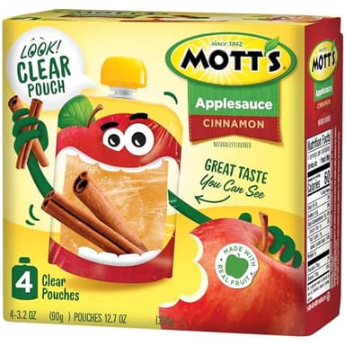 Mott's Cinnamon Applesauce, 3.2 Oz Clear Pouches, 24 Count (6 Packs Of 4), No Artificial Flavors, Good Source Of Vitamin C, Nutritious Option For The Whole Family - Image 12