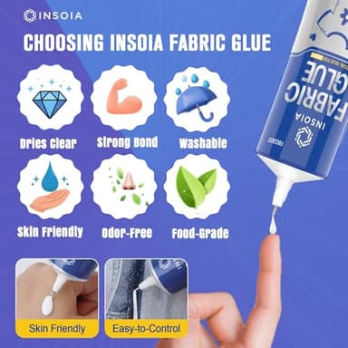 Fabric Glue Permanent, 15MLx2 Food-Grade Clothing Glue, Odor-Free, Dries Clear, Washable Fabric Adhesive for Rhinestones,Patches,Clothes,Denim,Leather,Polyester,Fabrics,Doll Repair,Flannel,Cotton - Image 2