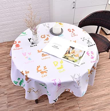 WOMUMON 51" Splat Mat for Under High Chair/Arts/Crafts, Baby Washable Spill Mat Waterproof Anti-Slip Floor Splash Mat, Portable Play Mat and Table Cloth - Image 2