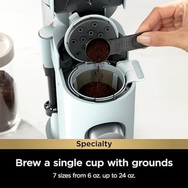 Ninja Pods & Grounds Specialty Single-Serve Coffee Maker, Compatible with K-Cups, Built-In Milk Frother, 6-oz. Cup to 24-oz. Travel Mug Sizes, Iced Coffee Maker, Glacier Blue, PB051GB (Renewed) - Image 2