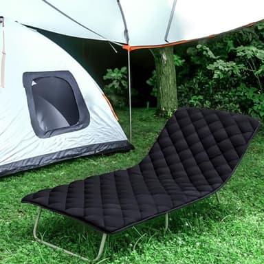 Cot Mattress Topper Pad Quilted, Non-Slip Super Soft Comfortable Cool Sleeping Pad 75"x30" for Camping Cot/Rv Bunk/Narrow Twin Beds, Black - Image 4