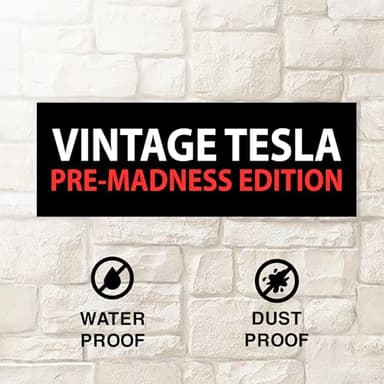 2pcs Musk Tesla Bumper Sticker, VINTAGE TESLA - PRE-MADNESS EDITION, Elon Sticker, Elon Sticker, Tesla Bumper Sticker Elon, Waterproof Vinyl Decal for Car, Truck, Laptop, Window - Image 3
