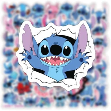 50pcs Cartoon Stitch Stickers for Kids, Vinyl Waterproof Stitch Decal for Water Bottle Laptop Toy Sticker for DIY Decorate Bumper Phone Hard Hat Kids Teens Gifts - Image 2