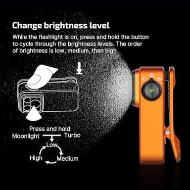 OLIGHT Oclip Pro EDC Flashlight Clip-on Light, Rechargeable 500 Lumens with Three Lighting Solutions Type-C Charging, Magnetic Flash Lights for Signaling, Cycling, Outdoor or Indoor Use(Orange) - Image 5