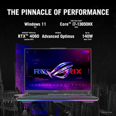 ASUS ROG Strix G16 Gaming Laptop, 165Hz Display, NVIDIA® GeForce RTX™ 4060, Intel Core i7-13650HX, 16GB DDR5, 1TB PCIe Gen4 SSD, Wi-Fi 6E, Windows 11, G614JV-AS74 - Image 3
