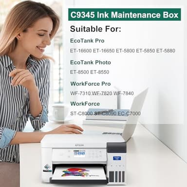 TKNCCC C9345 Ink Maintenance Box Tank for Epson ET-8550 ET-5800 ET-16650 ET-16600 ET-5850 ET-5880 ET-8500 WF-7820 WF-7840 WF-7310 EC-C7000 ST-C8000 ST-C8090 Printer(2PCS) - Image 3
