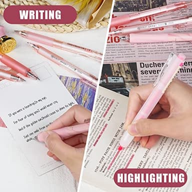 Four Candies Rose Series Gel Pens, Cute Writing Pens with Black & Pink Ink, 0.5 mm Smooth Fine Point, Back to School Office Supplies Girly Stationery Aesthetic Desk Accessories for Women, Set of 12 - Image 7