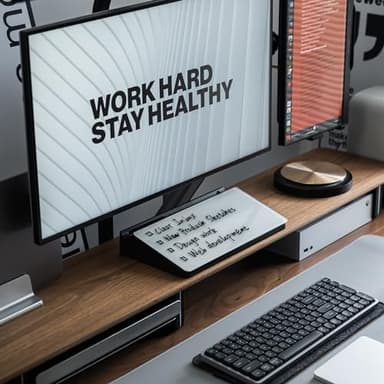 Aroundesk Glass Desktop Whiteboard with Storage 12"x6.5", Glass Whiteboard Desk Dry Erase Board w. 2 Markers,1 Eraser Monitor Mono Board, Office Desk Accessories, Work from Home Essentials - Image 8