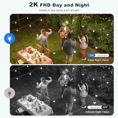 2K Security Cameras Wireless Outdoor, WiFi Battery Powered Indoor Camera for Home Security with AI Motion Detection, Spotlight, 2-Way Talk, Siren, IP65, Cloud/SD Storage - 2 Cameras - Image 2