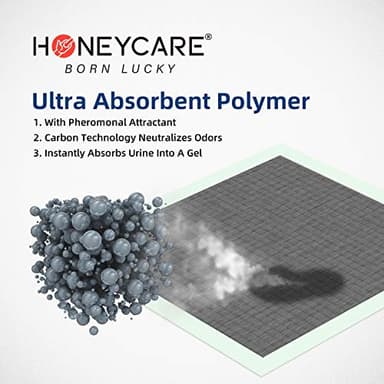 HONEY CARE All-Absorb Puppy Training Pads | Doggie Potty Pads Absorb Eliminating Urine Odor, Ultra Charcoal Dog Pee Pad (Carbon, L 22x23 inch, 100ct) - Image 2