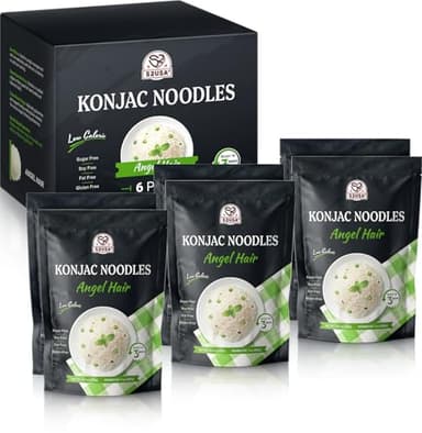 52USA Konjac Shirataki Noodle, Angel Hair, Low Carb Pasta 52.8 Oz (1500 g), Keto and Paleo Friendly, Sugar Free, Vegan, Gluten Free, Ready to Eat, Low Calorie Noodles 6 Pack Inside - Image 1