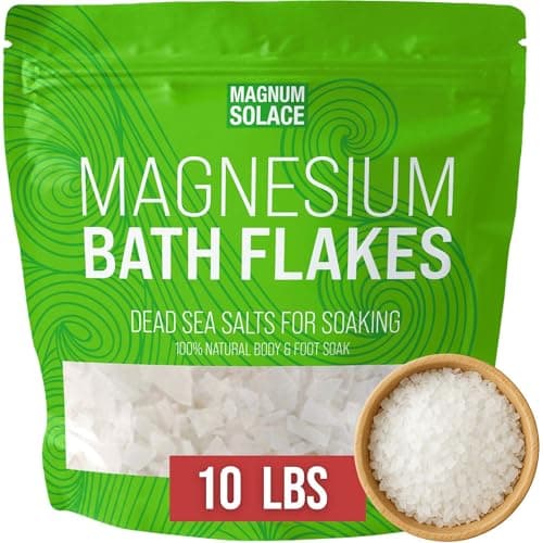 Magnesium Flakes for Bath - Magnesium Chloride Flakes - Dead Sea Salts for Soaking, 10 LBS - Image 1