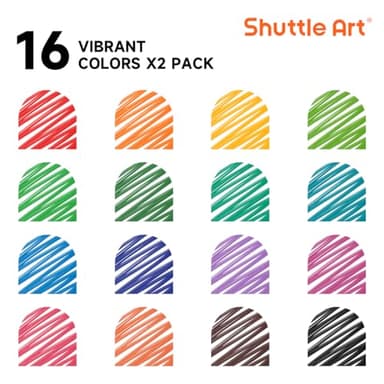 Shuttle Art Dry Erase Markers, 32 Pack 16 Colors Whiteboard Markers,Fine Tip Dry Erase Markers for Kids,Perfect For Writing on Whiteboards,Dry-Erase Boards,Mirrors,Calender,School Office Supplies - Image 2